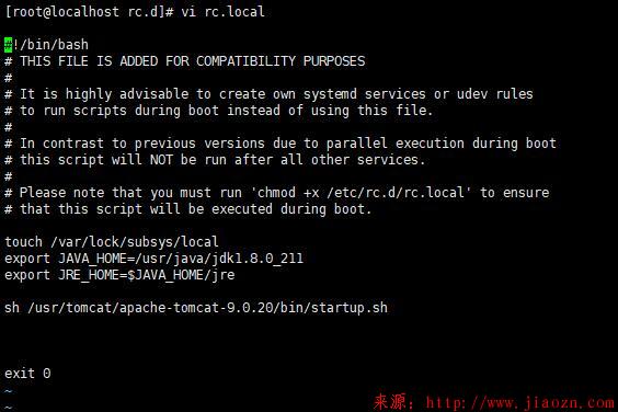 【自启】centos7 添加脚本到/etc/rc.local文件里，实现开机自启